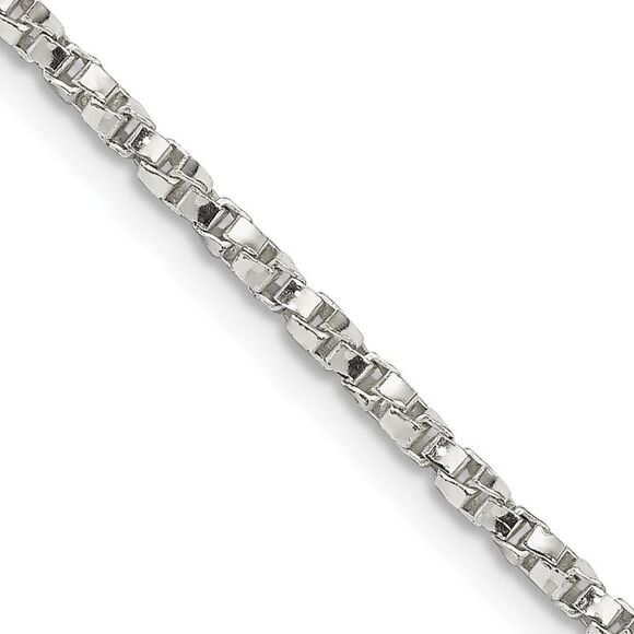 Kazi Luxury Sterling Silver 2.25mm Twisted Box Chain